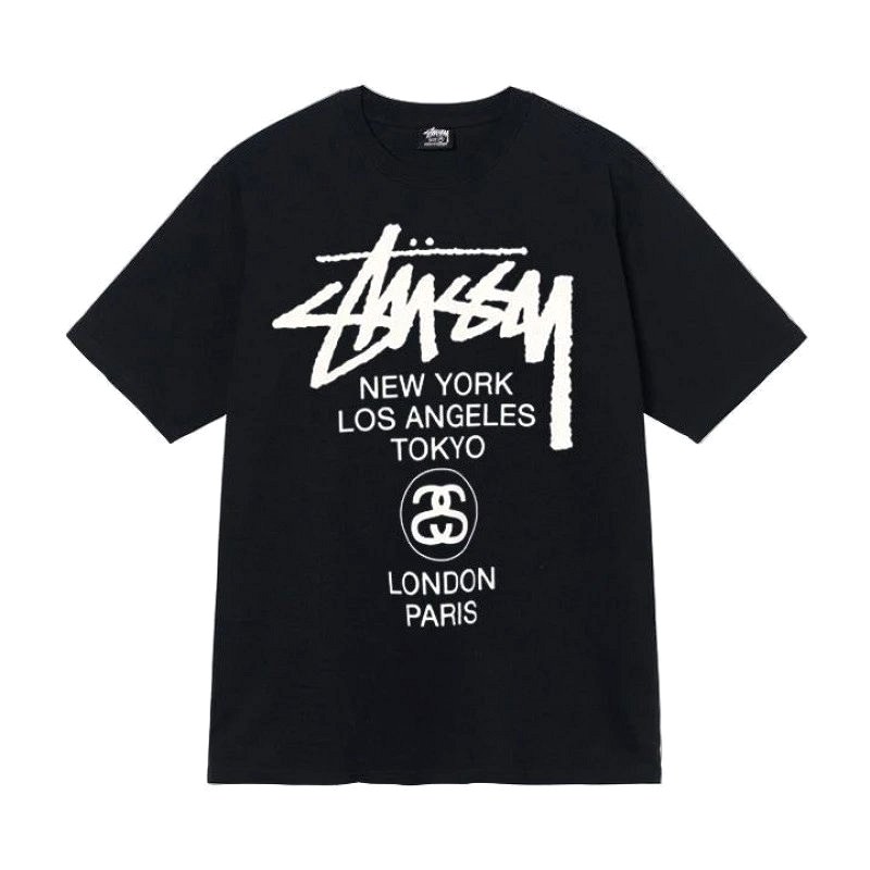 Stussy Letter-Print Black T-Shirt Review: 250–300 gsm Cotton, 80 Colorways, One Open Question